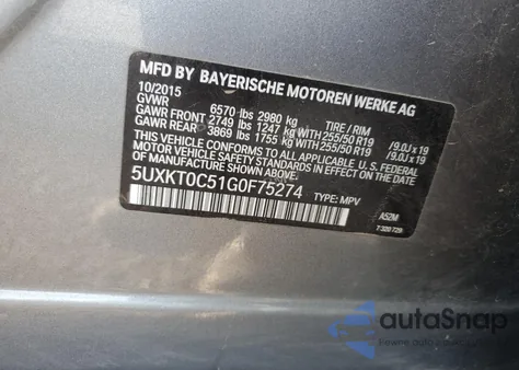 2016 BMW X5 Xdr40E from USA, damaged, VIN 5UXKT0C51G0F75274